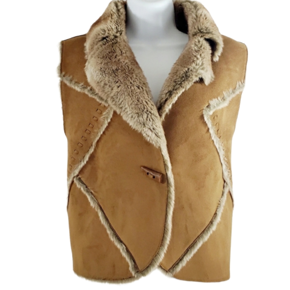 Western Coniac Faux Suede Vest